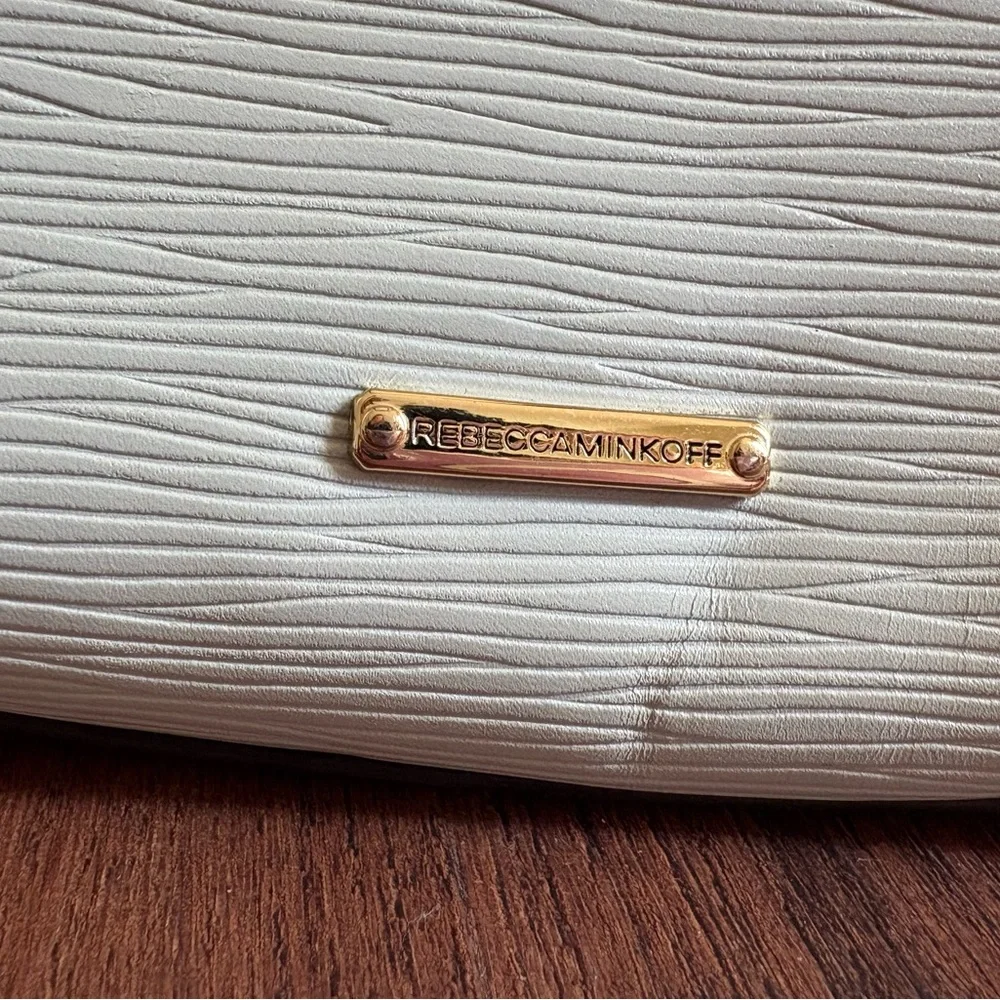 Rebecca Minkoff Gray Leather Satchel Shoulder Bag Crossbody Gold Hardware